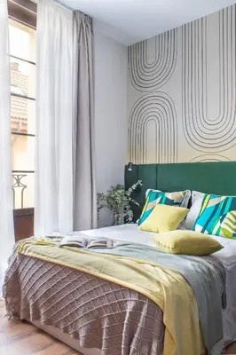 Cama o camas de una habitación en Cozy Bright - 1Bedroom 1 Bathroom - La Latina