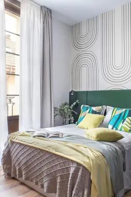 Cama o camas de una habitación en Cozy Bright - 1Bedroom 1 Bathroom - La Latina