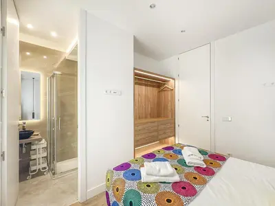 Cama o camas de una habitación en Piso Amplio 2H/2B Plaza de España Berlany España