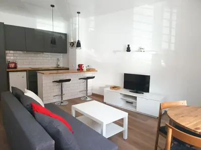 Una cocina o zona de cocina en Precioso estudio con dos ambientes