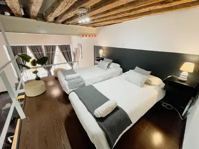 Cama o camas de una habitación en Carretas dúplex exterior izquierda