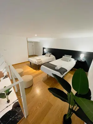 Cama o camas de una habitación en Carretas dúplex interior
