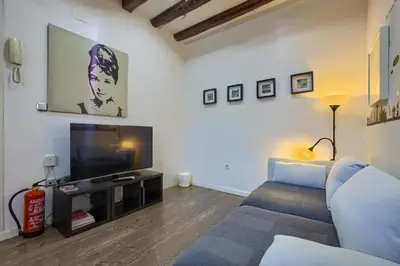 Una televisión o centro de entretenimiento en Sol Attic - en el Centro de Madrid