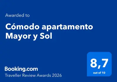 Certificado, premio, señal o documento que está expuesto en Cómodo apartamento Mayor y Sol