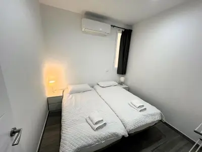 Cama o camas de una habitación en Acogedor apartamento en Gran Vía