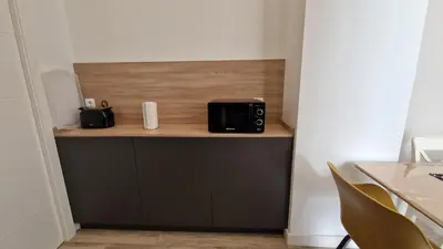 Una cocina o zona de cocina en Estudio céntrico zona palacio