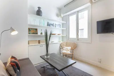 Una televisión o centro de entretenimiento en Apartamento Las Cortes II en Madrid
