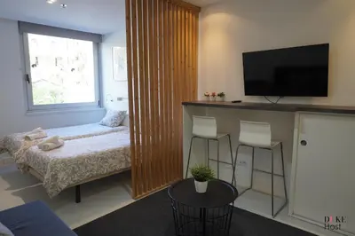 Una televisión o centro de entretenimiento en Almagro Apartments