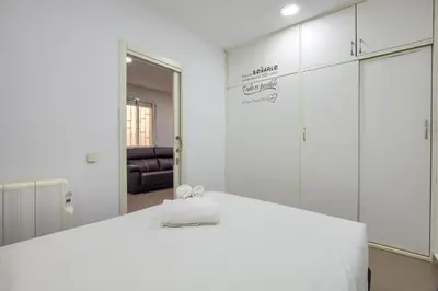 Cama o camas de una habitación en Madrid Ferrocarril - Apartamento de 2 dormitorios