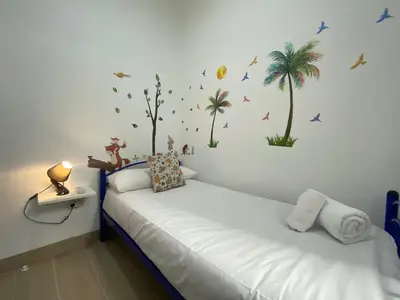 Cama o camas de una habitación en Madrid Delicias III - Apartamento de 2 dormitorios