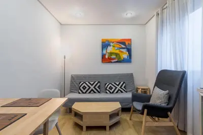Zona de estar de Downtown and Cozy - 1 Bedroom 1 Bathroom - Chueca
