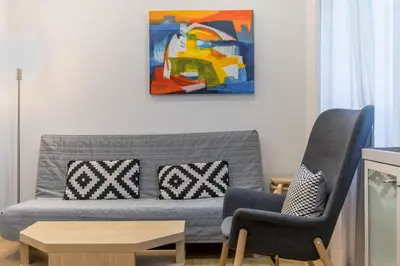 Zona de estar de Downtown and Cozy - 1 Bedroom 1 Bathroom - Chueca