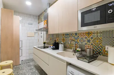 Una cocina o zona de cocina en Vintage Apartment near Puerta del Sol