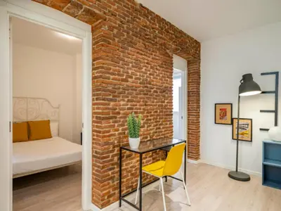 Cama o camas de una habitación en 2 bedroom flat in La Latina-CARN