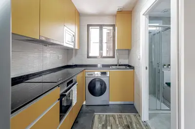 Una cocina o zona de cocina en Moderno cerca Santiago Bernabéu- Apartamento AZCA