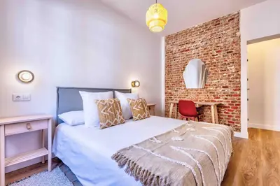 Cama o camas de una habitación en Apartamento Auditorio II en Madrid