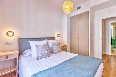 Cama o camas de una habitación en Apartamento Auditorio II en Madrid