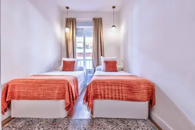 Cama o camas de una habitación en Apartamento Auditorio II en Madrid