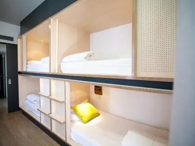 Cama o camas de una habitación en Toc Hostel Madrid