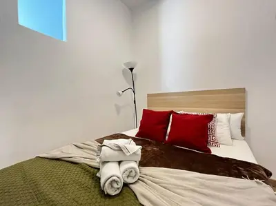 Cama o camas de una habitación en Piso Palma Madrid Temporal