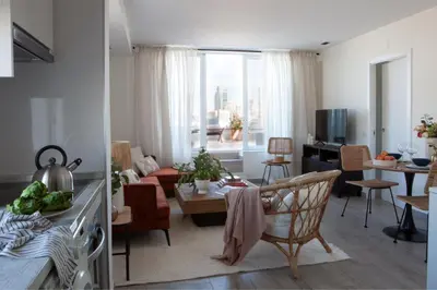 Una televisión o centro de entretenimiento en Wishome-Ático en Bernabéu con gran terraza