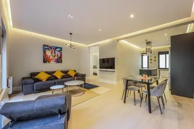 Zona de estar de En el corazón de Madrid, casa Moderna