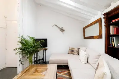 Una televisión o centro de entretenimiento en Beautiful central attic-Malasaña-Gran Vía-FUEN42