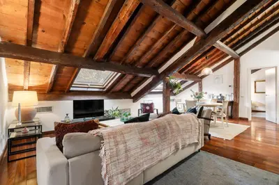 Zona de estar de Calm and bright apartment, center La Latina D.ALB