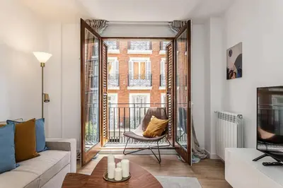 Zona de estar de Nice apartment near Gran Vía VAL27