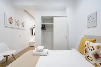 Cama o camas de una habitación en Apartamento acogedor y cómodo en Guindalera GUAD-D