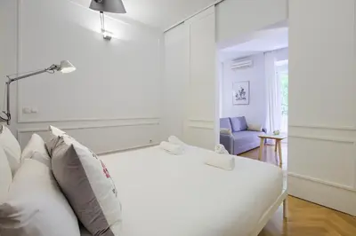 Cama o camas de una habitación en Lavapies Center - Apartamento de 1 dormitorio