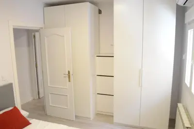 Cama o camas de una habitación en Bonito Apartamento Madrid Rio
