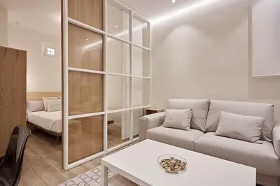 Cama o camas de una habitación en Nice apartment in Calle Hortaleza 96