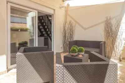 Zona de estar de Loft con Terraza Madrid Salitre Temporal