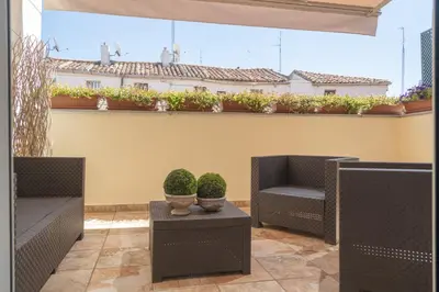 Zona de estar de Loft con Terraza Madrid Salitre Temporal