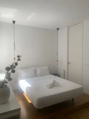 Cama o camas de una habitación en Estudio ideal en Chamberí