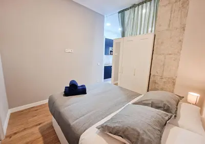 Cama o camas de una habitación en Apartamentos Manzanares 'Madrid Rio'