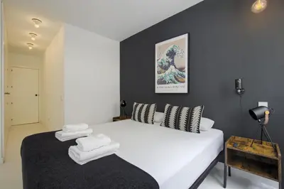 Cama o camas de una habitación en Plaza España Princesa - Apartamento de 1 dormitorio