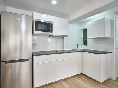 Una cocina o zona de cocina en NEW Plaza Elíptica Metro Bus 15 min centro 3d Luxe reformado