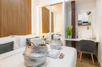 Zona de estar de Sleep, Shower and coffee near Madrid's Gran Via