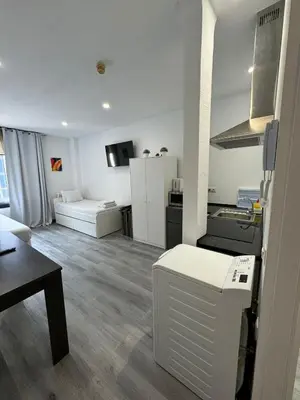 Cama o camas de una habitación en Estudio en Callao, 4 personas