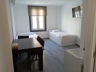 Cama o camas de una habitación en Estudio en Callao, 4 personas