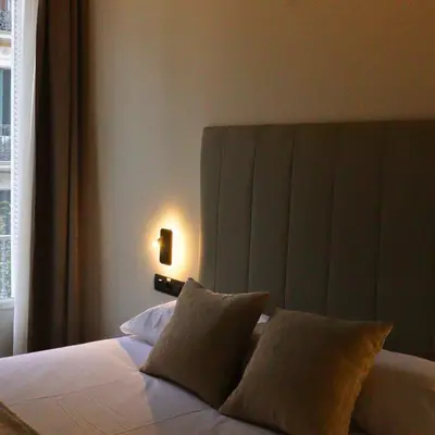 Cama o camas de una habitación en Hostal La Rúa-Montera