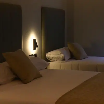 Cama o camas de una habitación en Hostal La Rúa-Montera