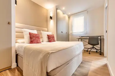 Cama o camas de una habitación en Apartamento Auditorio III en Madrid