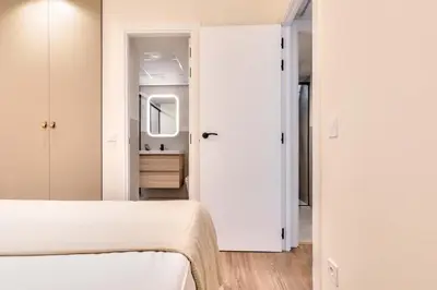 Cama o camas de una habitación en Apartamento Auditorio III en Madrid