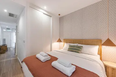 Cama o camas de una habitación en Waou Best II Madrid Rio
