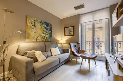 Zona de estar de Madrid Catedral - 1 dormitorio en el Centro
