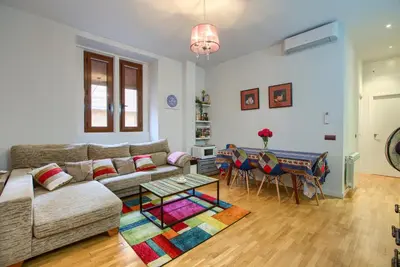 Zona de estar de Amplio y luminoso apartamento en el centro de Madrid