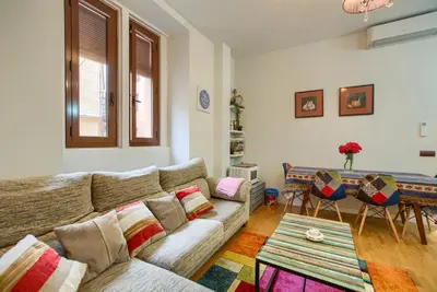 Zona de estar de Amplio y luminoso apartamento en el centro de Madrid